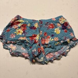 Stella Laguna Beach Teal Floral Shorts